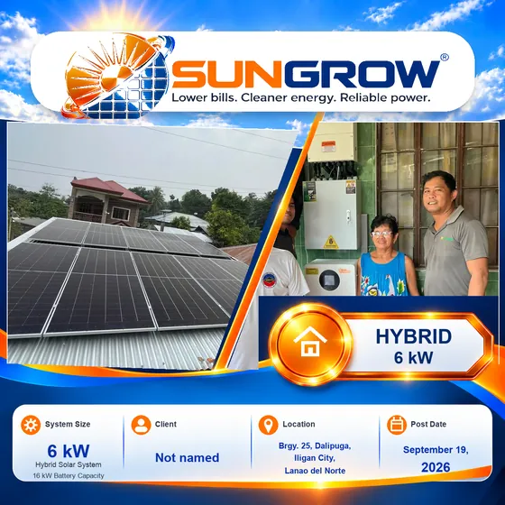 6 kW hybrid solar project flyer, Iligan City