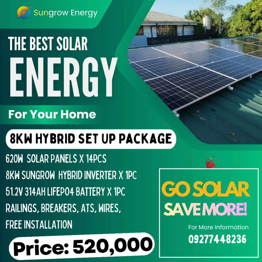 8KW Hybrid Solar Set Up package, price ₱520,000